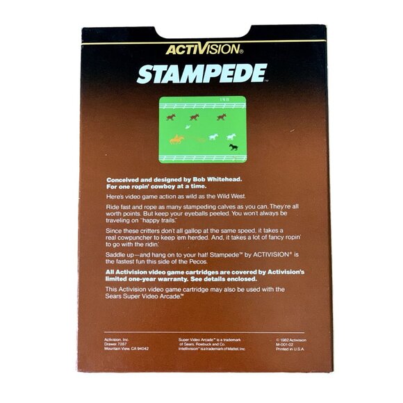 Vintage 1982 Intellivision Activision Stampede Cowboy Video Game Complete In Box - Picture 2 of 2